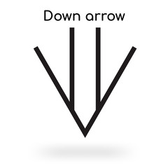 Down arrow icon vector sign and symbol isolated on white background, Down arrow logo concept