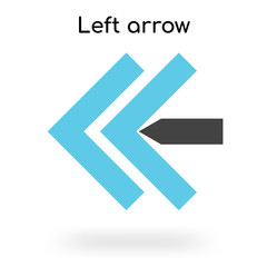 Left arrow icon vector sign and symbol isolated on white background, Left arrow logo concept