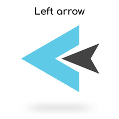 Left arrow icon vector sign and symbol isolated on white background, Left arrow logo concept