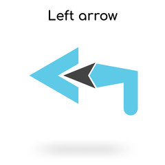 Left arrow icon vector sign and symbol isolated on white background, Left arrow logo concept