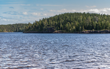 The nature of lake Ladoga Sunny day