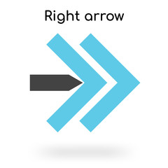 Right arrow icon vector sign and symbol isolated on white background, Right arrow logo concept