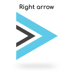 Right arrow icon vector sign and symbol isolated on white background, Right arrow logo concept