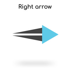 Right arrow icon vector sign and symbol isolated on white background, Right arrow logo concept