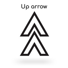 Up arrow icon vector sign and symbol isolated on white background, Up arrow logo concept