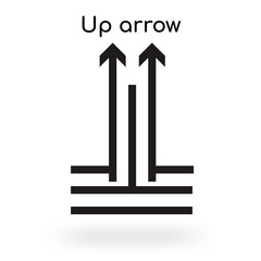 Up arrow icon vector sign and symbol isolated on white background, Up arrow logo concept