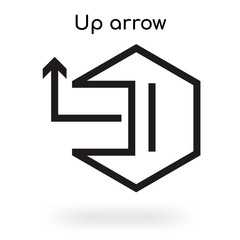 Up arrow icon vector sign and symbol isolated on white background, Up arrow logo concept