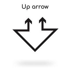 Up arrow icon vector sign and symbol isolated on white background, Up arrow logo concept