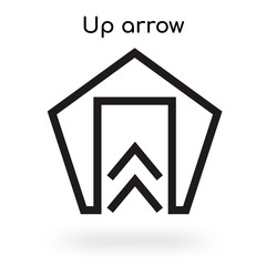 Up arrow icon vector sign and symbol isolated on white background, Up arrow logo concept