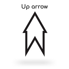 Fototapeta premium Up arrow icon vector sign and symbol isolated on white background, Up arrow logo concept
