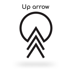 Up arrow icon vector sign and symbol isolated on white background, Up arrow logo concept