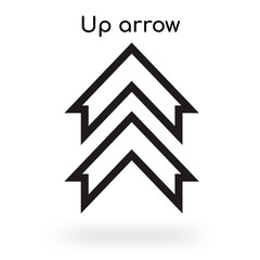 Up arrow icon vector sign and symbol isolated on white background, Up arrow logo concept