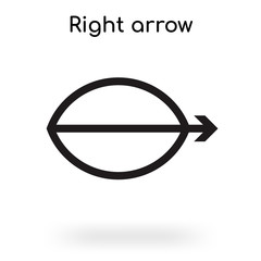 Right arrow icon vector sign and symbol isolated on white background, Right arrow logo concept