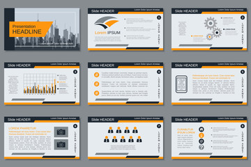 Professional business presentation, slide show vector design template 