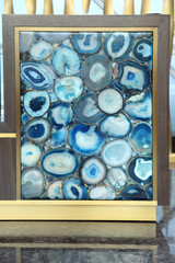 Luxury blue agate in the decor