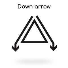 Down arrow icon vector sign and symbol isolated on white background, Down arrow logo concept