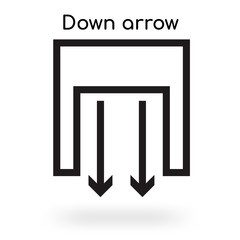 Down arrow icon vector sign and symbol isolated on white background, Down arrow logo concept