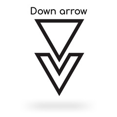 Down arrow icon vector sign and symbol isolated on white background, Down arrow logo concept