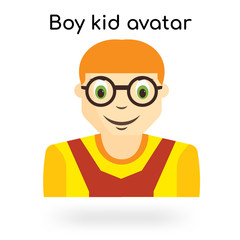 Boy kid avatar icon vector sign and symbol isolated on white background, Boy kid avatar logo concept