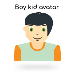 Boy kid avatar icon vector sign and symbol isolated on white background, Boy kid avatar logo concept