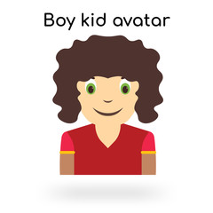 Boy kid avatar icon vector sign and symbol isolated on white background, Boy kid avatar logo concept