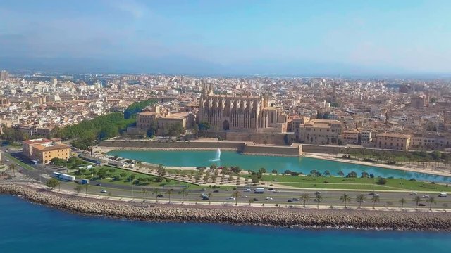 Catedral de Santa Maria Palma de Mallorca. Aerial view