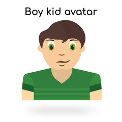 Boy kid avatar icon vector sign and symbol isolated on white background, Boy kid avatar logo concept