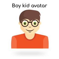 Boy kid avatar icon vector sign and symbol isolated on white background, Boy kid avatar logo concept