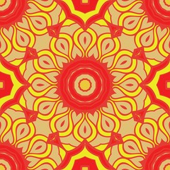 Seamless vintage , floral style geometric pattern. Vector illustration. For design, wallpaper, background