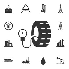 Automotive wheel pressure icon. Simple element illustration. Automotive wheel pressure symbol design from Petrol collection set. Can be used for web and mobile