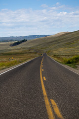 Fototapeta na wymiar Road Along Yellowstone National Park