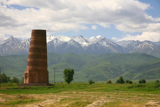 The Burana Tower in the Chuy Valley at northern  of the country's capital Bishkek,