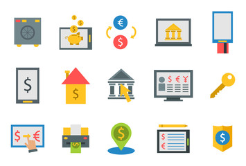 Online payment methods confirmed finance paying mobile banking workplace vector illustration in flat style.