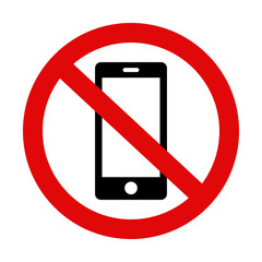 'Please silence your mobile phone' vector icon on isolated background. Variant No. 2