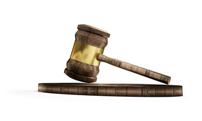 wooden judge gavel 3d-illustration