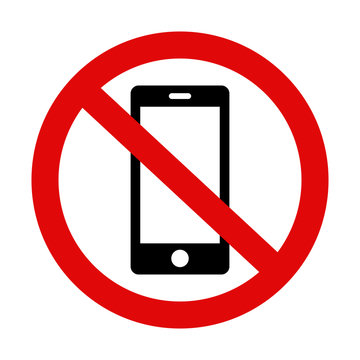 'Please silence your mobile phone' vector icon on isolated background. Variant No. 2