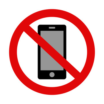 'Please silence your mobile phone' vector icon on isolated background. Variant No. 3