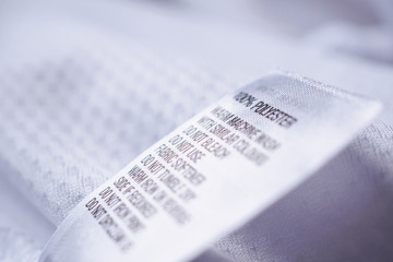Polyester fabric Clothing label with laundry instructions