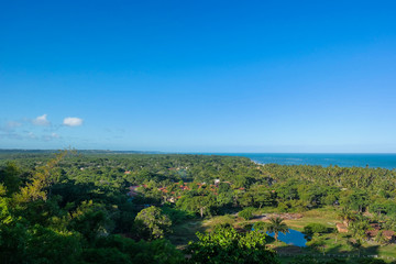 Trees, sea, horizon and beautiful landscape - Arraial d'Ajuda view - Porto Seguro - Bahia - Brazil