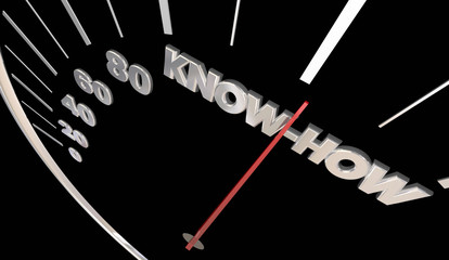 Know-How Skills Experience Knowledge Speedometer 3d Illustration