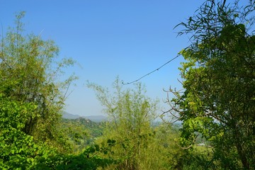 Beautiful landscape on mountain with sky and cloud. peace and relaxation. Beautiful nature to make our mind calm. travel. copy space.