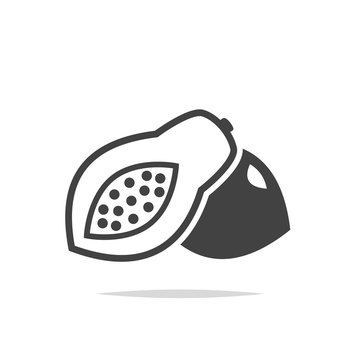 Papaya Icon Vector Isolated