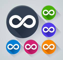 infinity circle icons with shadow