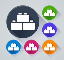 blocks circle icons with shadow