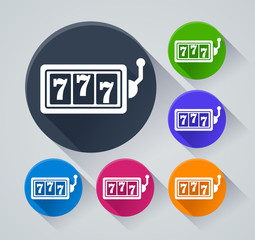slot machine icons with shadow