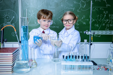two children in lab