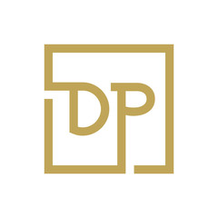 two letter logo line square DA TO DZ