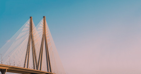 Close-up of Bandra Worli Sea link in Mumbai, India