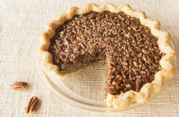 Pecan Pie with Slice Missing