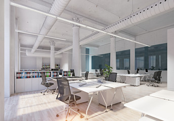 modern loft office interior.